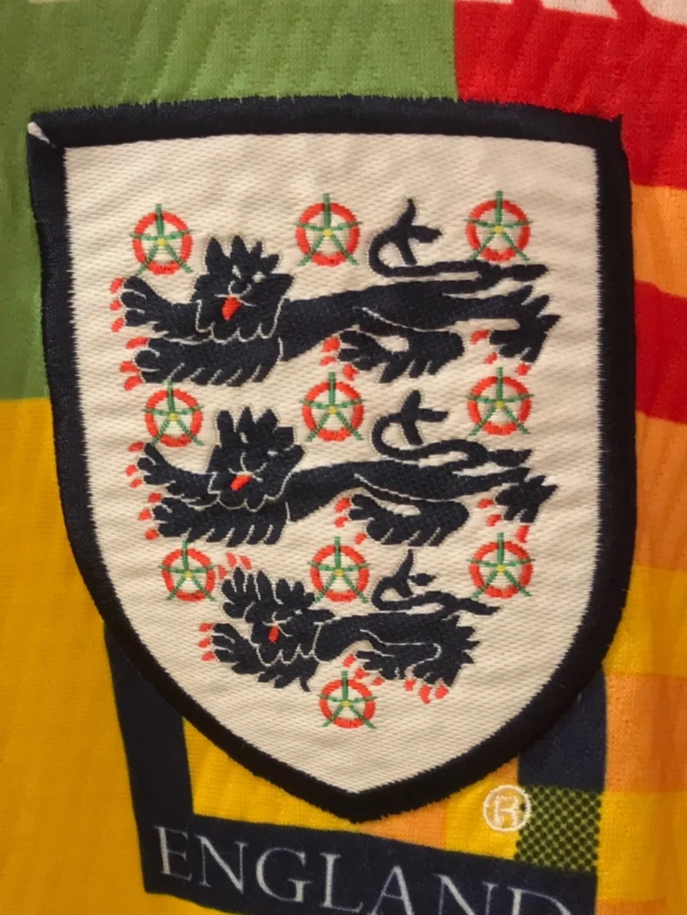 VINTAGE UMBRO EURO 1996 ENGLAND GOALKEEPER DAVID SEAMAN SKITTLES JERSEY